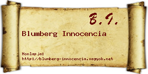 Blumberg Innocencia névjegykártya